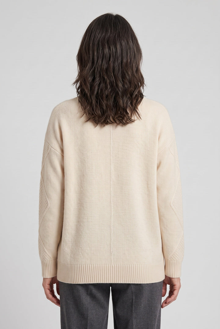 Sienna | Chic Cable Knit V-Neck Cardigan Jumper
