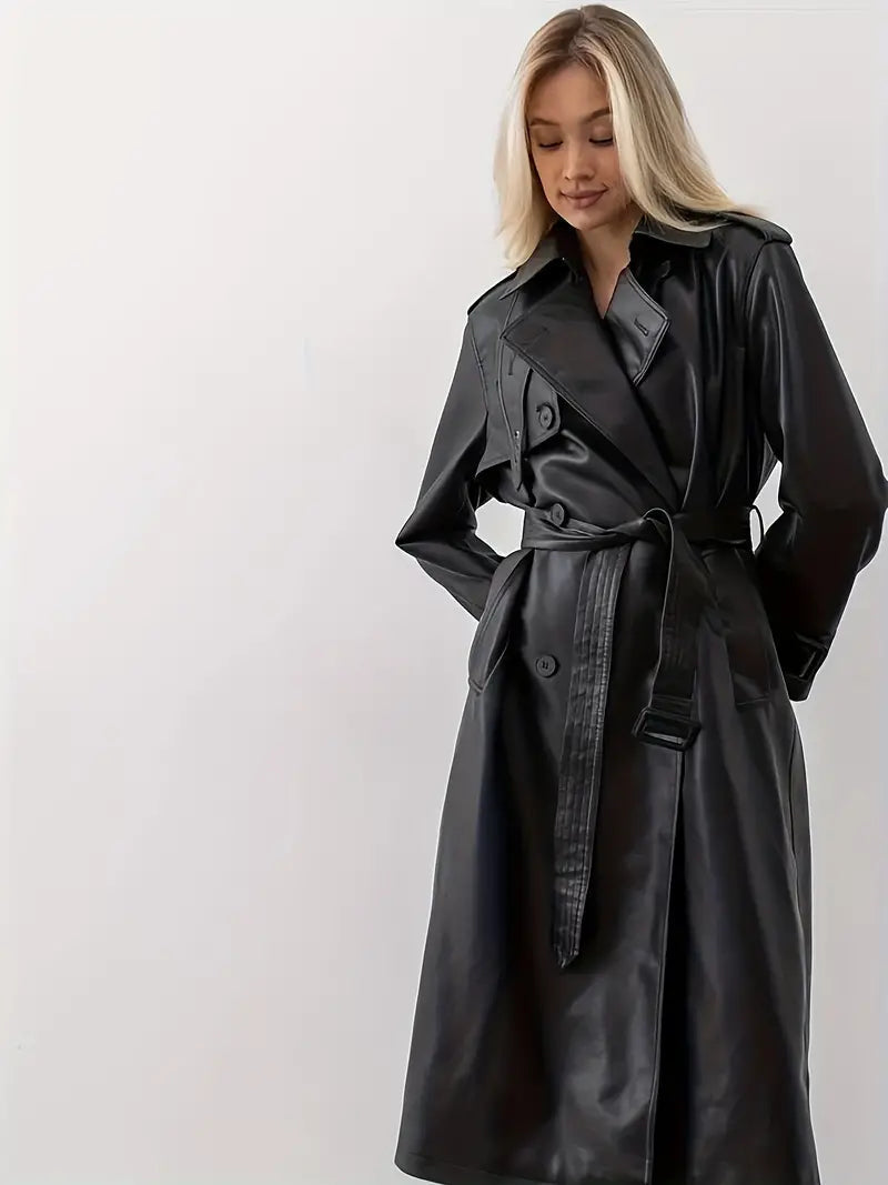 Sienna | Sophisticated Belted Long Coat in Trench Style