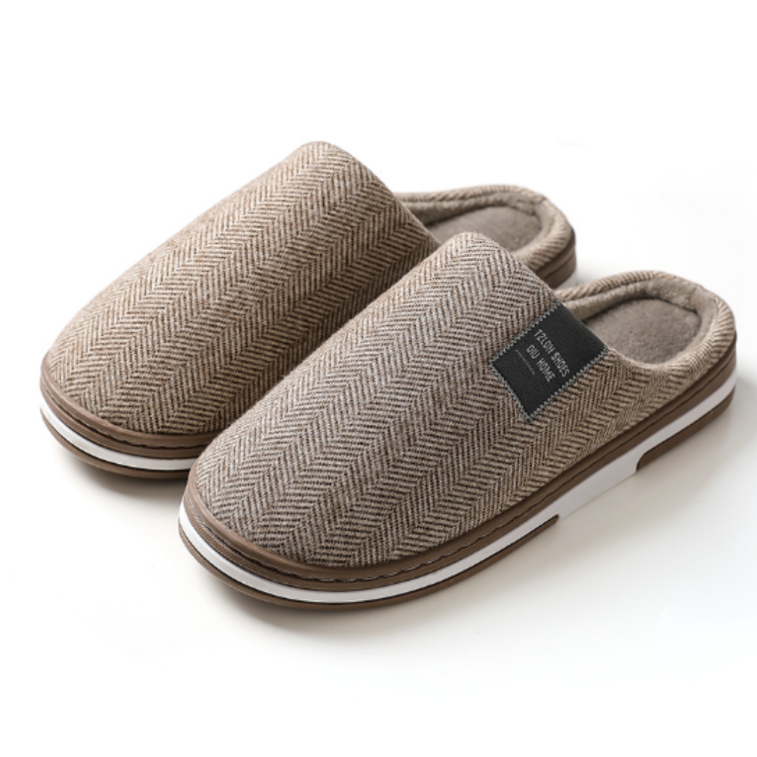 Sonny | Classic Herringbone Knit House Slippers