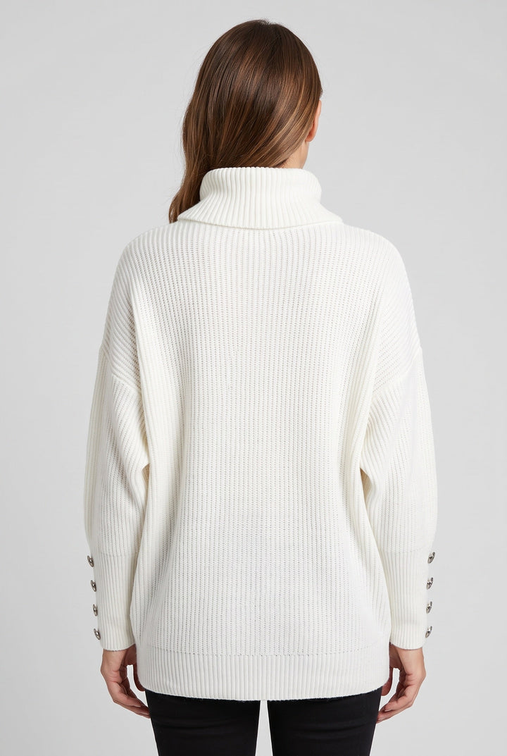 Sophia | Elegant Ribbed Roll Neck Womens Jumpers