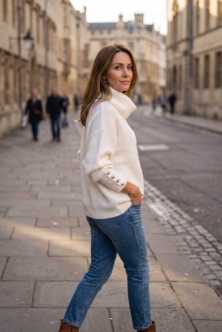 Sophia | Elegant Ribbed Roll Neck Womens Jumpers