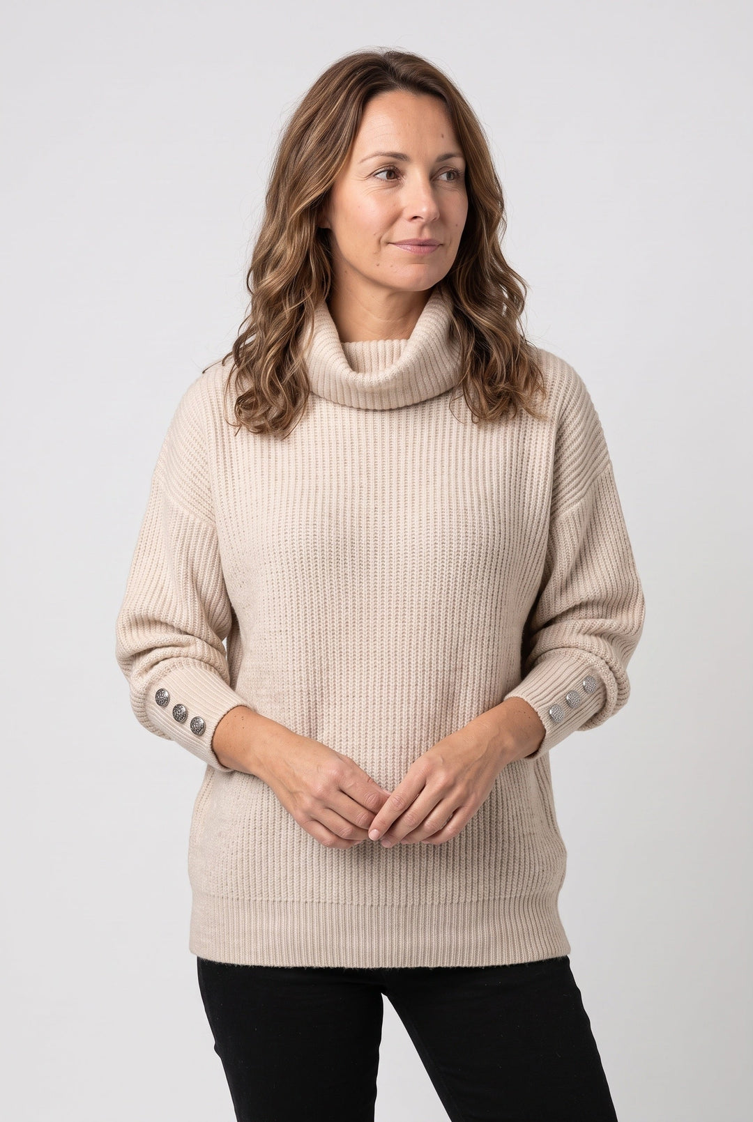 Sophia | Elegant Ribbed Roll Neck Womens Jumpers