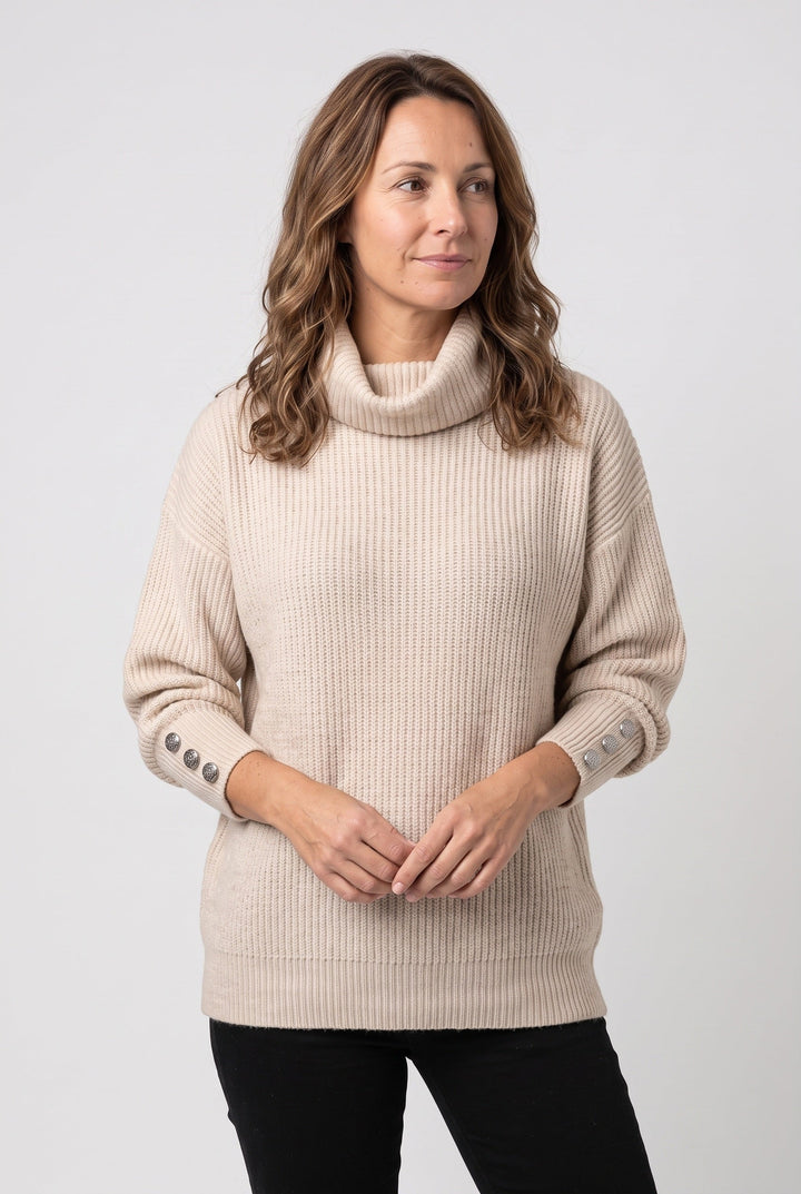Sophia | Elegant Ribbed Roll Neck Womens Jumpers