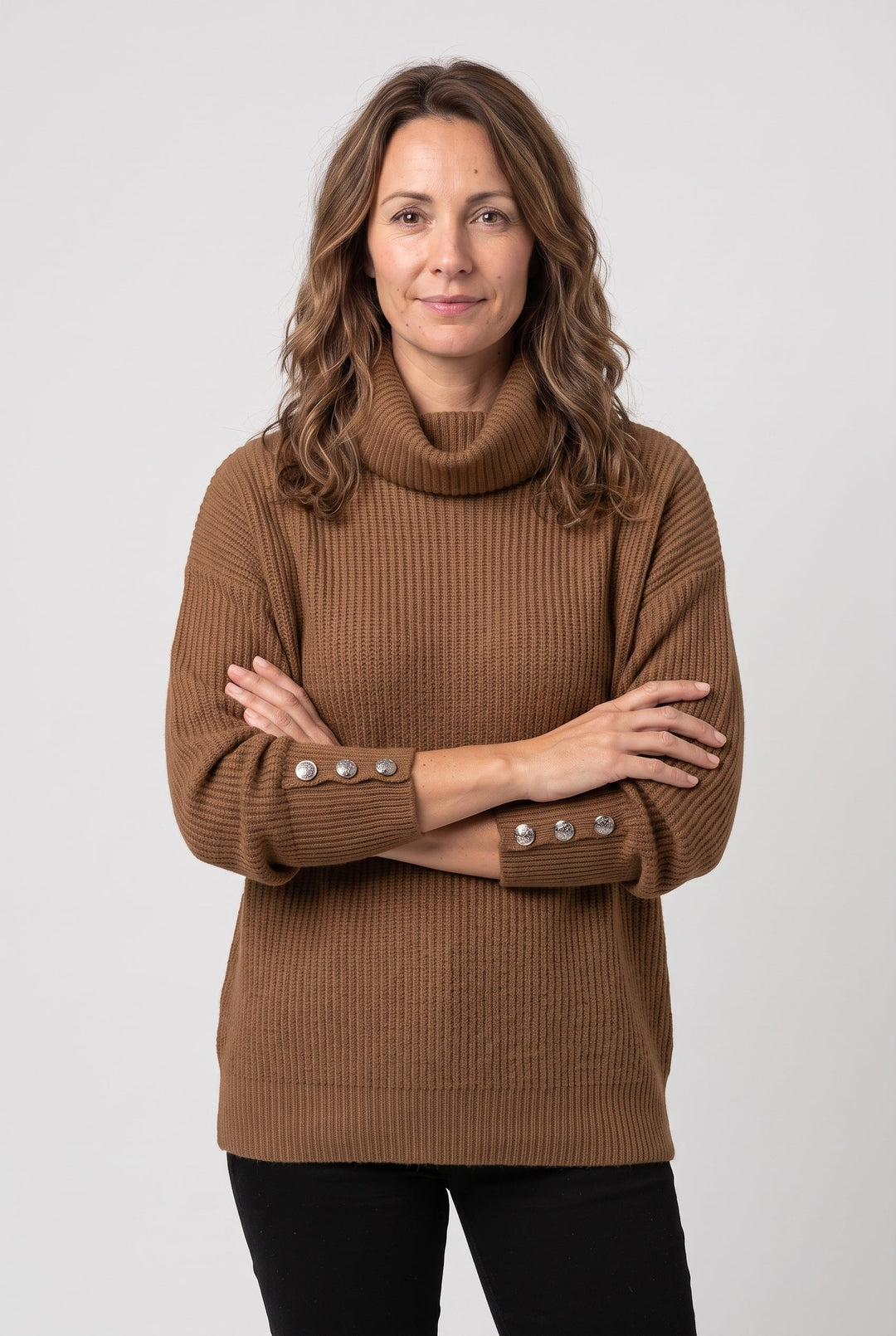 Sophia | Elegant Ribbed Roll Neck Womens Jumpers