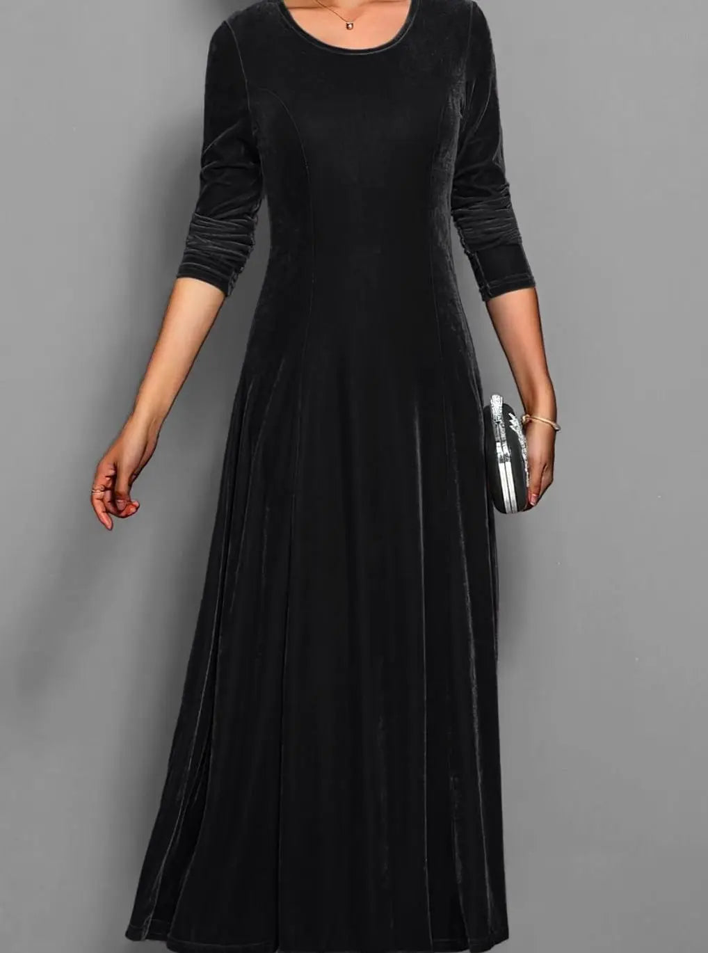 Sophie | Relaxed A-Line Long Sleeve Maxi Christmas Dress