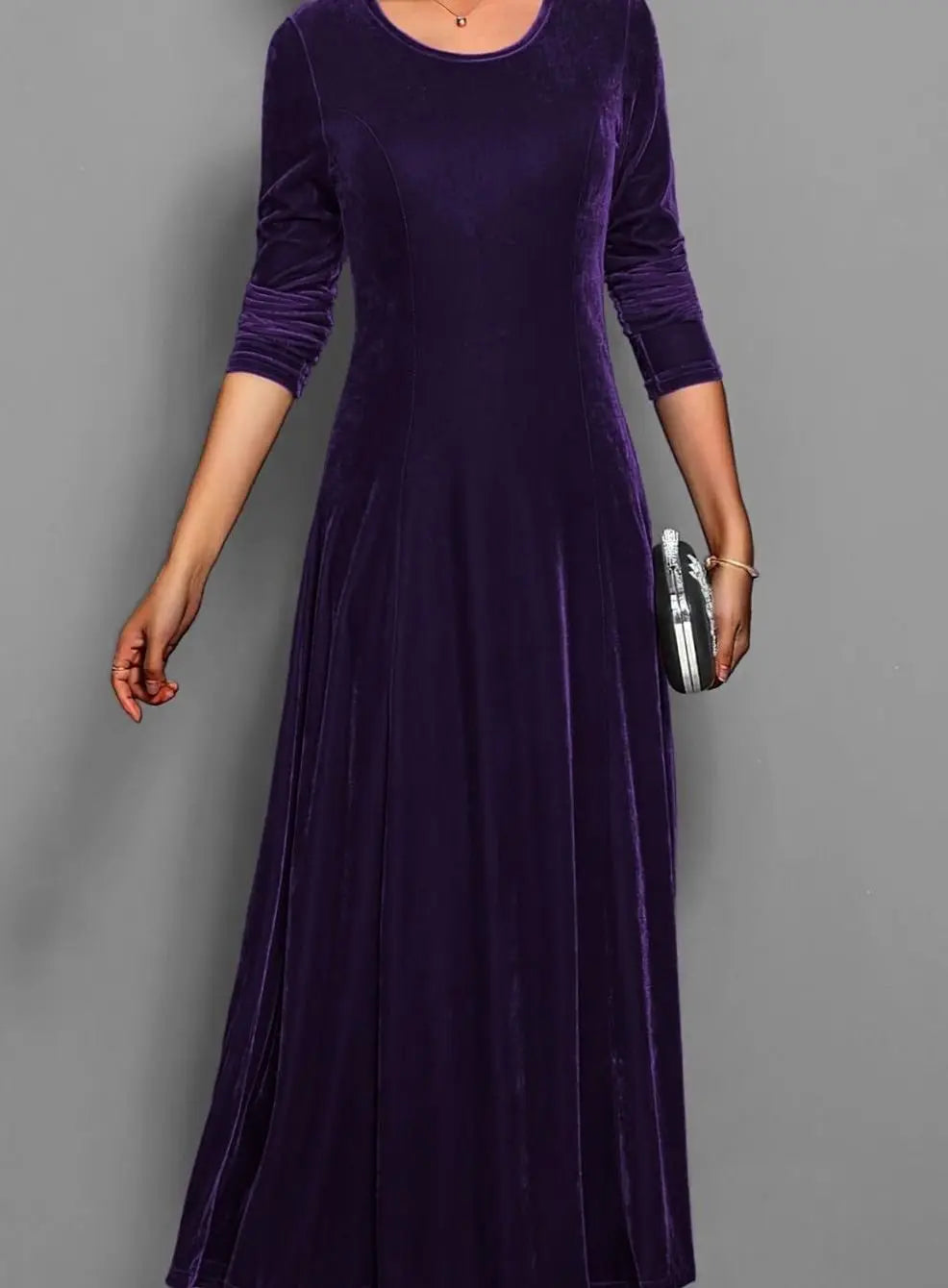 Sophie | Relaxed A-Line Long Sleeve Maxi Christmas Dress