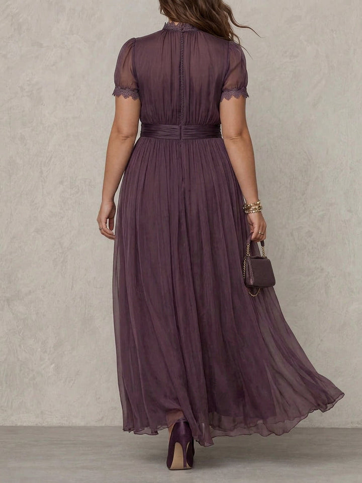 Thea | Effortless Lace-Trim Ombre Maxi Christmas Dress