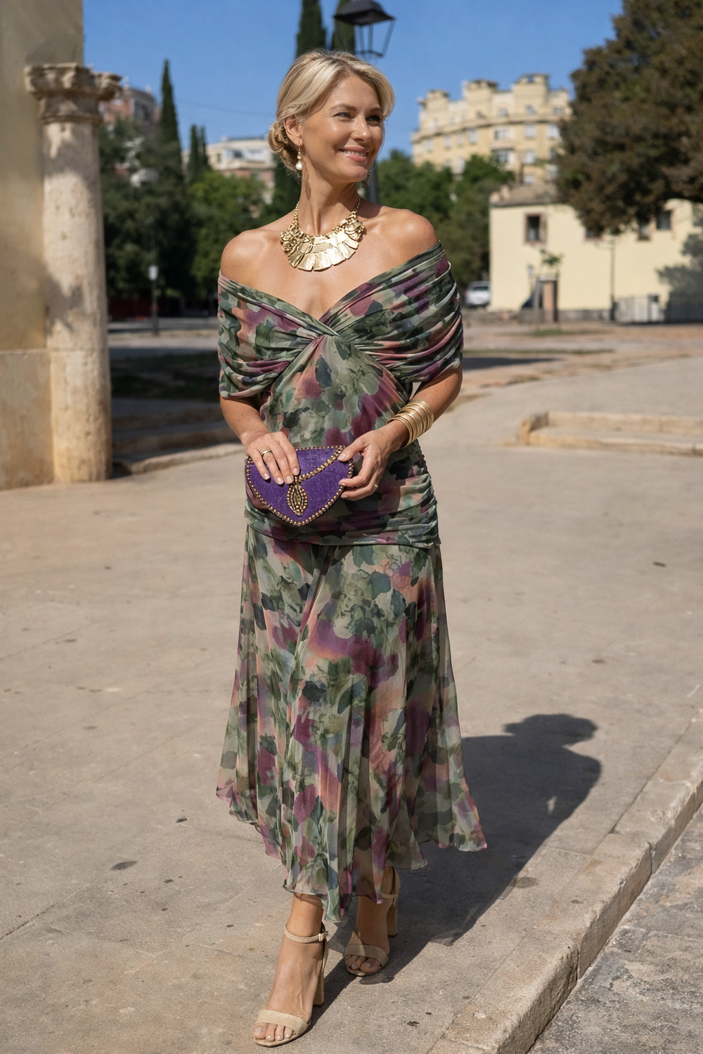 Thea | Effortless Wrap Pleated Maxi Christmas Dress
