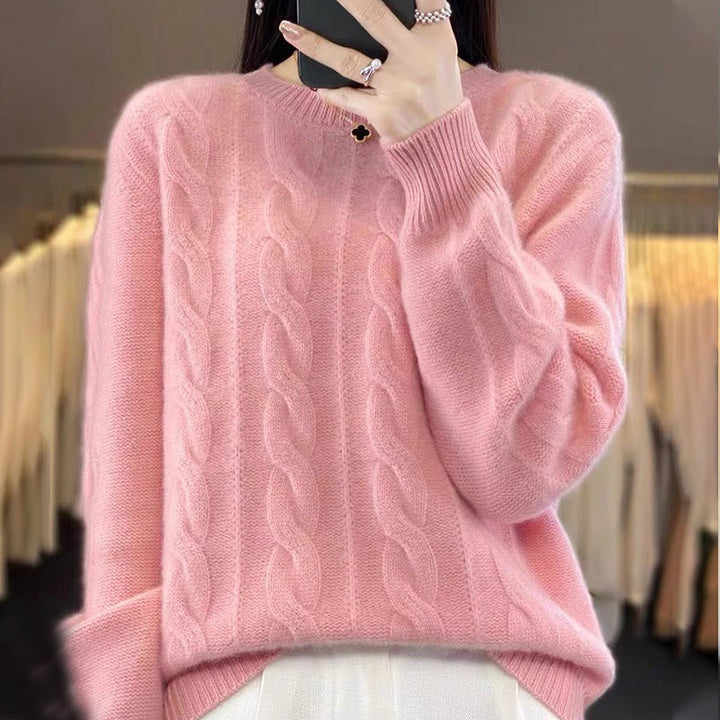 Violet | Classic Cable Knit Womens Jumpers with Crew Neck
