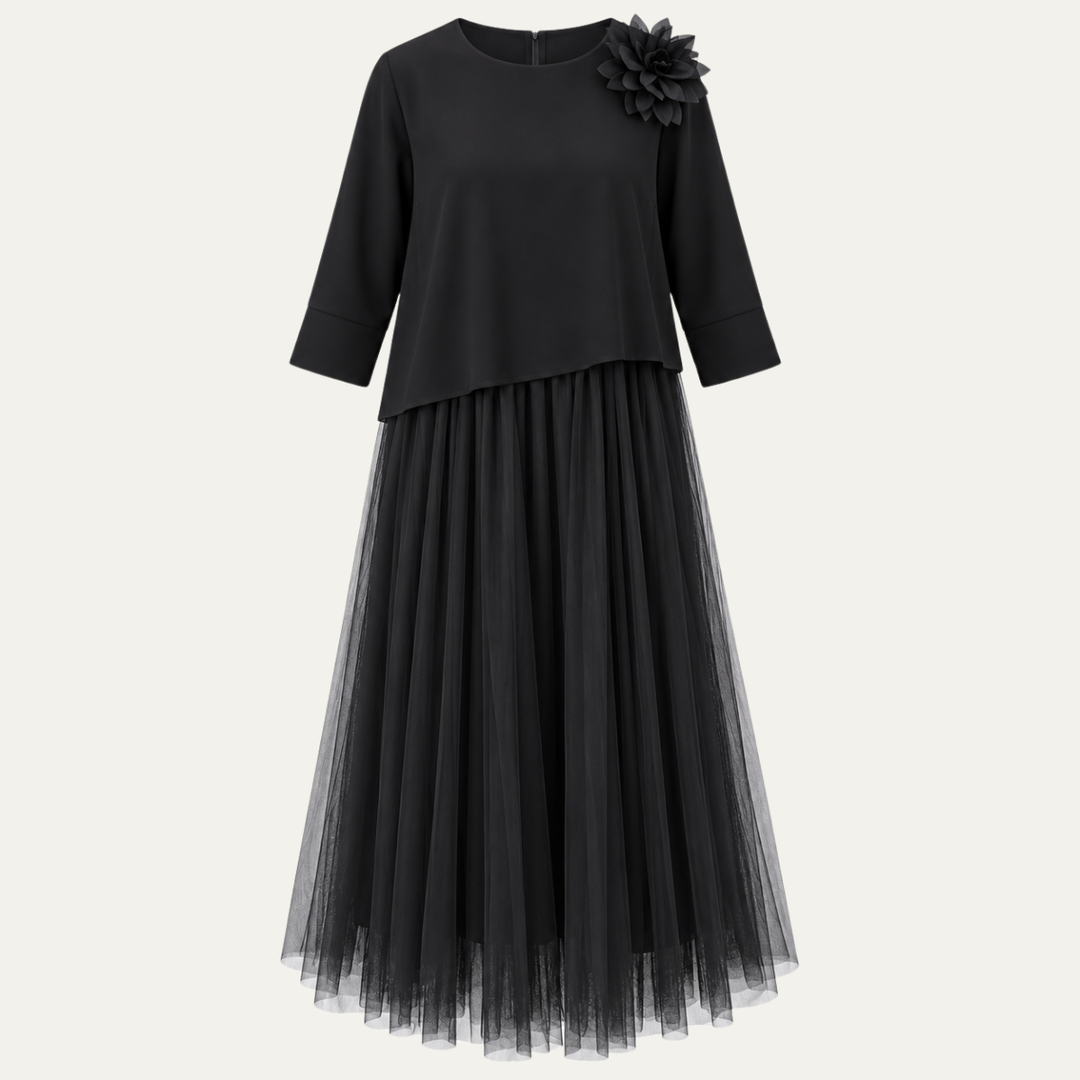 Violet | Classic Mesh Panel Christmas Party Dress