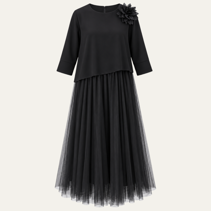 Violet | Classic Mesh Panel Christmas Party Dress