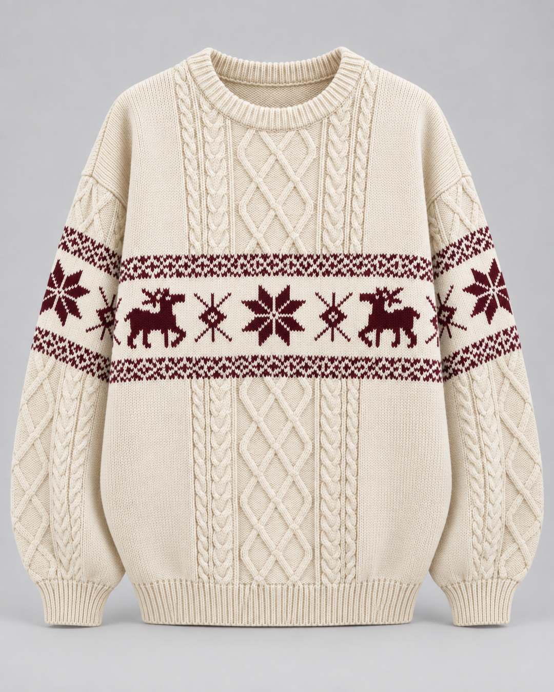 Violet | Relaxed Cable Knit Christmas Jumper for Women