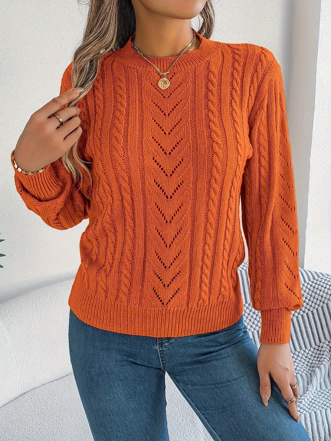 Zara | Sophisticated Cable Knit Christmas Jumper for Women