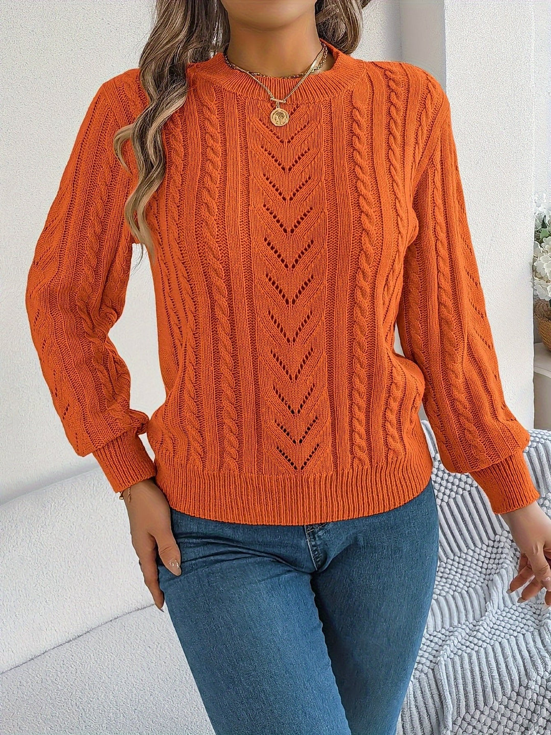 Zara | Sophisticated Cable Knit Christmas Jumper for Women