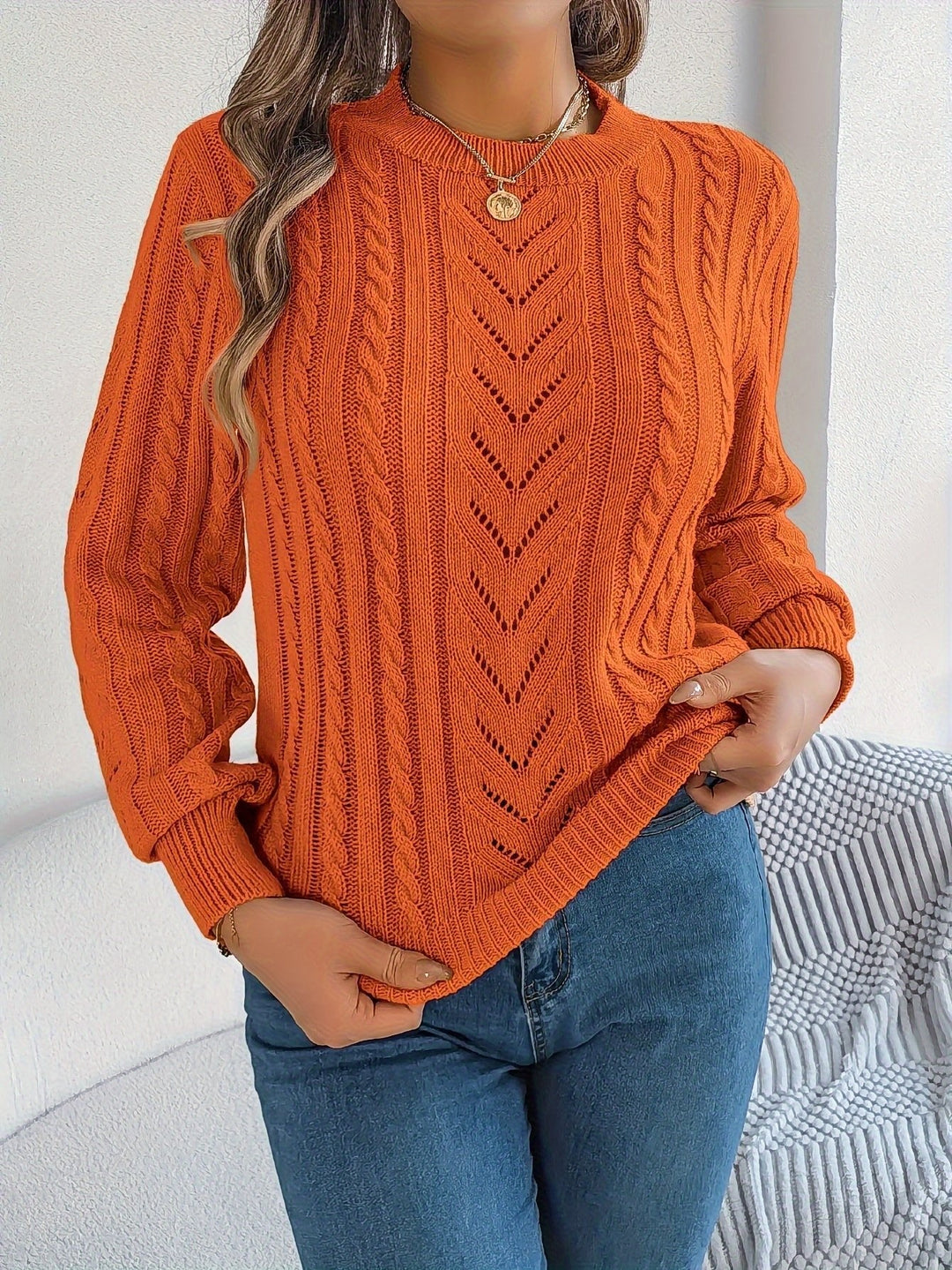 Zara | Sophisticated Cable Knit Christmas Jumper for Women