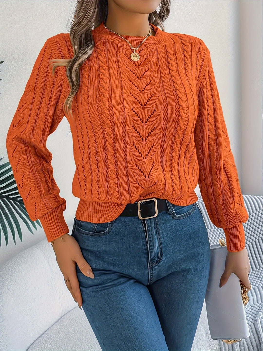 Zara | Sophisticated Cable Knit Christmas Jumper for Women