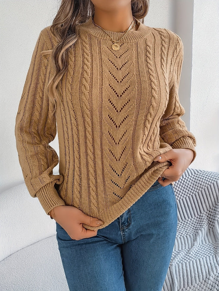 Zara | Sophisticated Cable Knit Christmas Jumper for Women