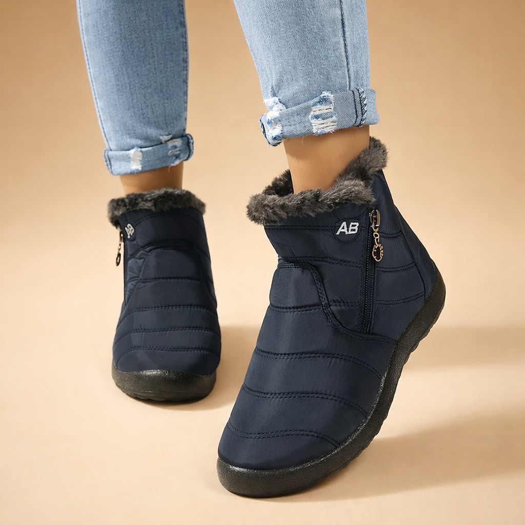 Zara | Timeless Fur-Trim Ankle Snow Boots Women