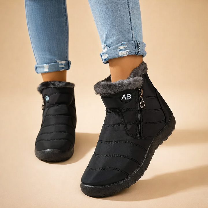 Zara | Timeless Fur-Trim Ankle Snow Boots Women