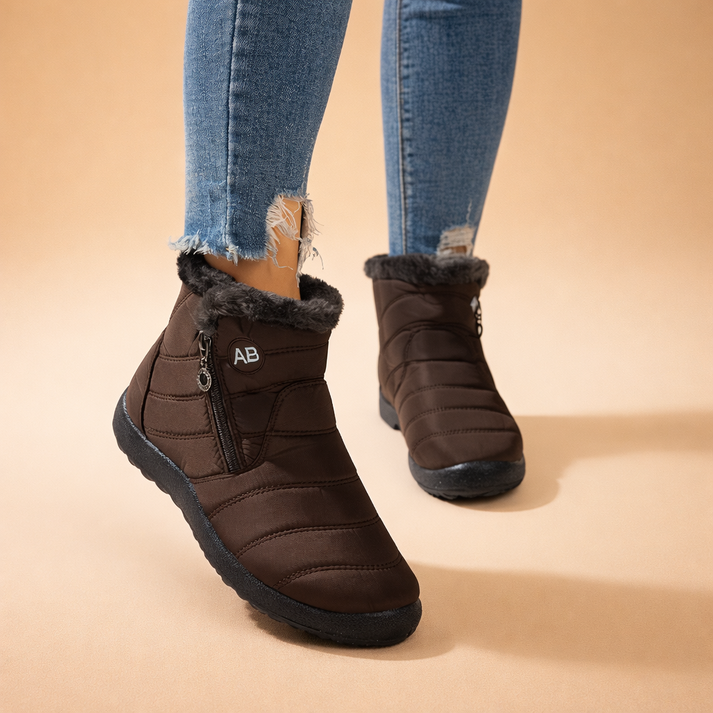 Zara | Timeless Fur-Trim Ankle Snow Boots Women
