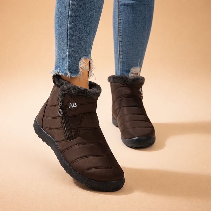 Zara | Timeless Fur-Trim Ankle Snow Boots Women