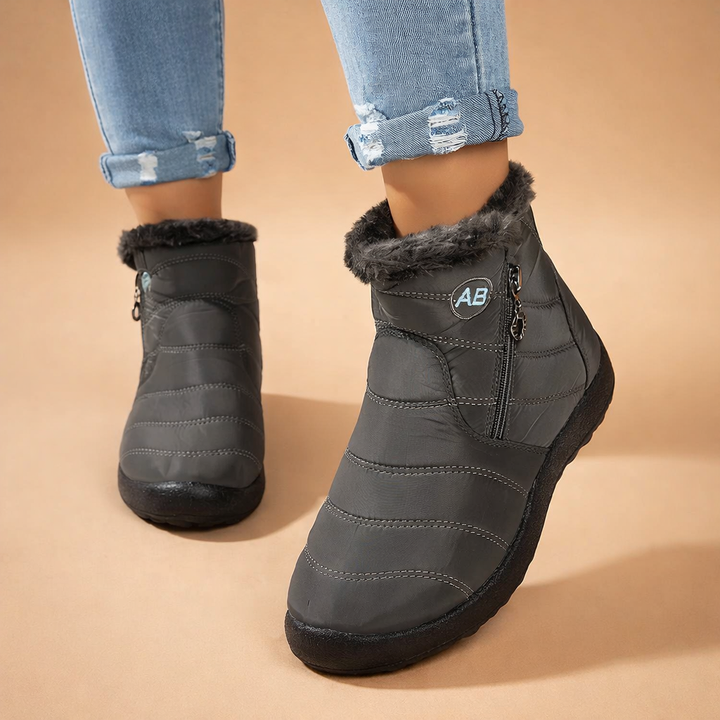 Zara | Timeless Fur-Trim Ankle Snow Boots Women