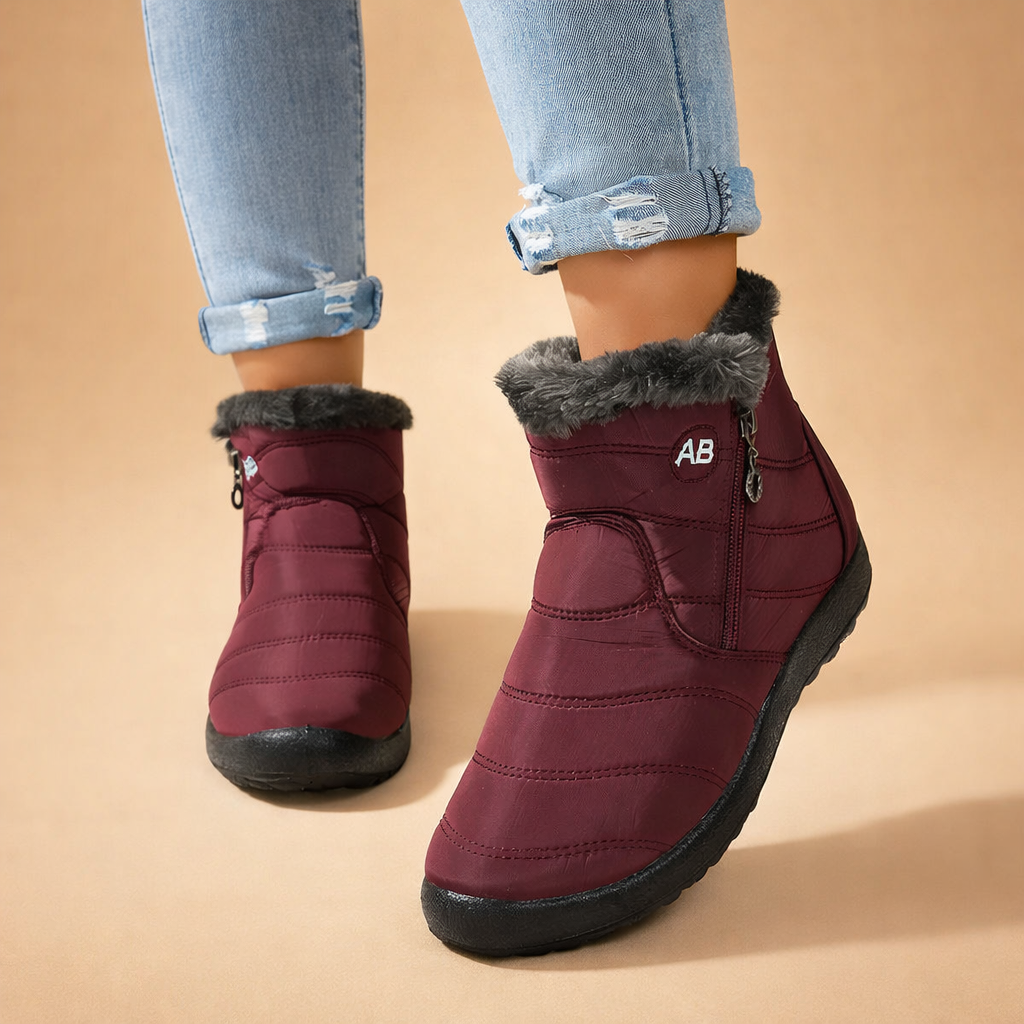 Zara | Timeless Fur-Trim Ankle Snow Boots Women