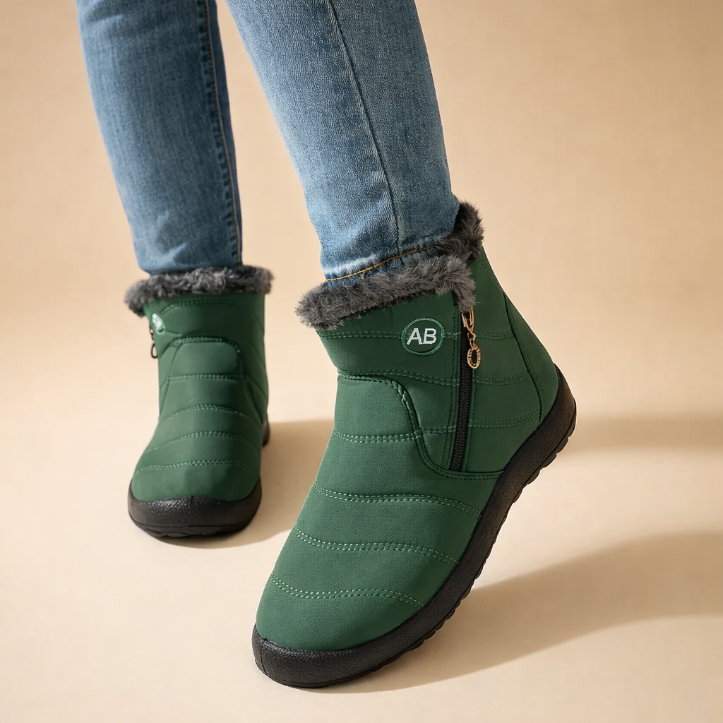 Zara | Timeless Fur-Trim Ankle Snow Boots Women
