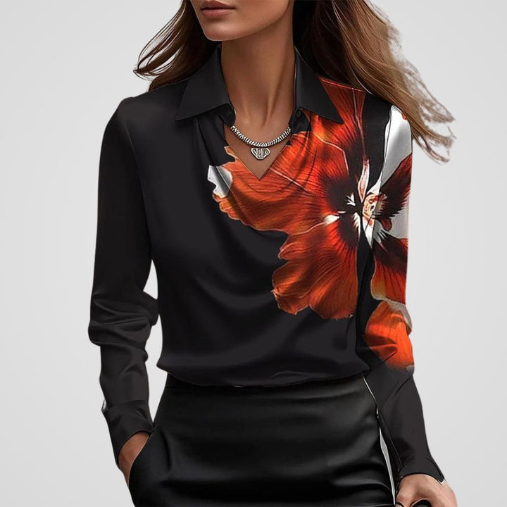 Zoe | Chic Draped Neck Satin-Look Party Top