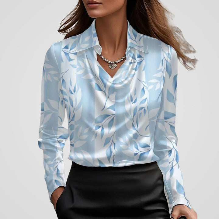 Zoe | Chic Draped Neck Satin-Look Party Top