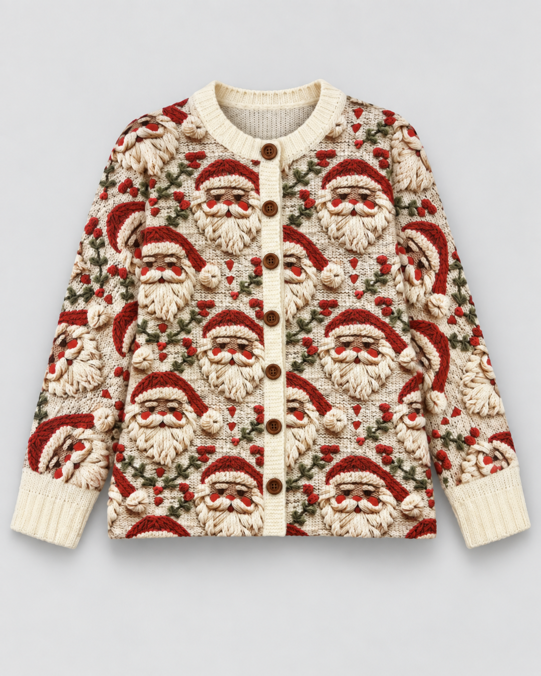 Zoe | Santa Button Front Christmas Cardigan Womens