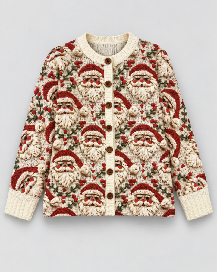 Zoe | Santa Button Front Christmas Cardigan Womens