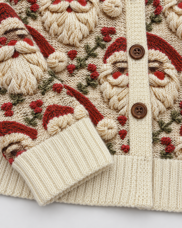 Zoe | Santa Button Front Christmas Cardigan Womens