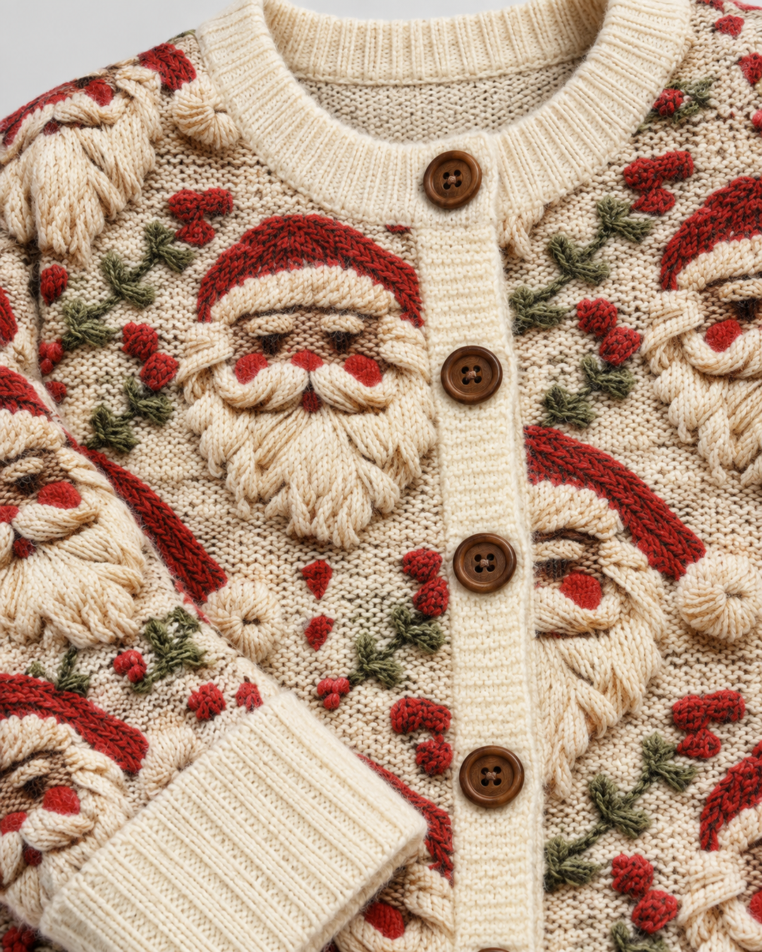 Zoe | Santa Button Front Christmas Cardigan Womens